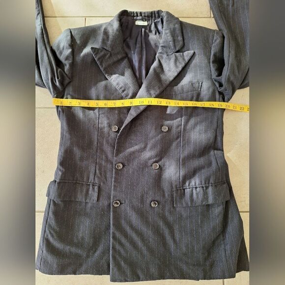 Brioni double breasted black and blue striped wool jacket size 39/49 - Picture 11 of 12